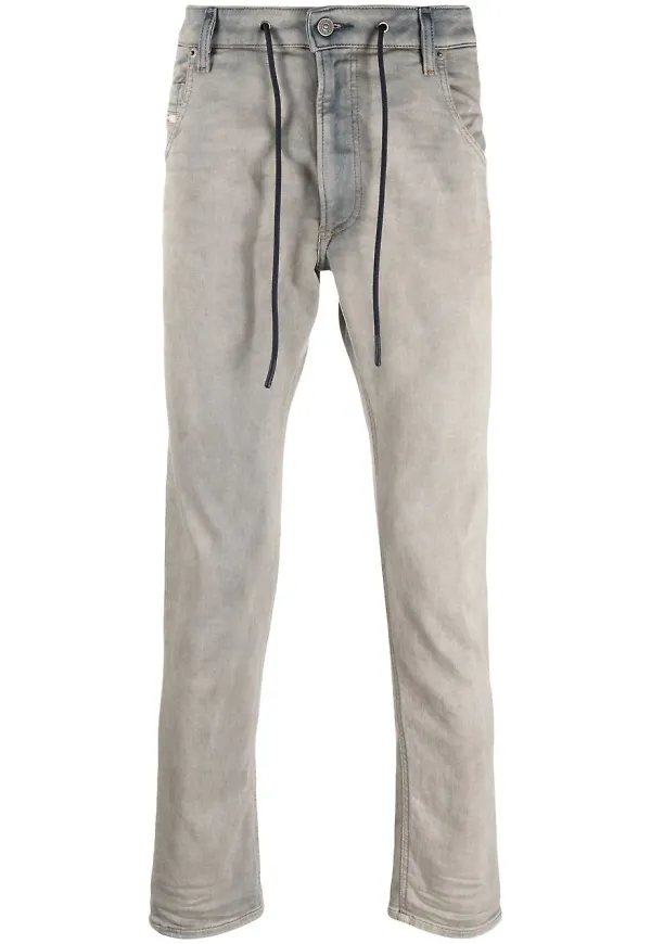 Diesel Krooley tapered-jeans med dragsko - Blå