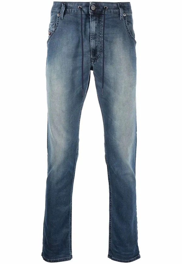 Diesel Krooley tapered-jeans med dragsko - Blå