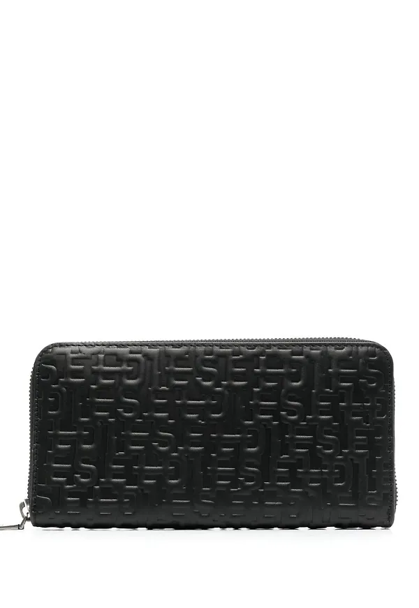 Diesel logo-embossed zip-fastening wallet - Svart