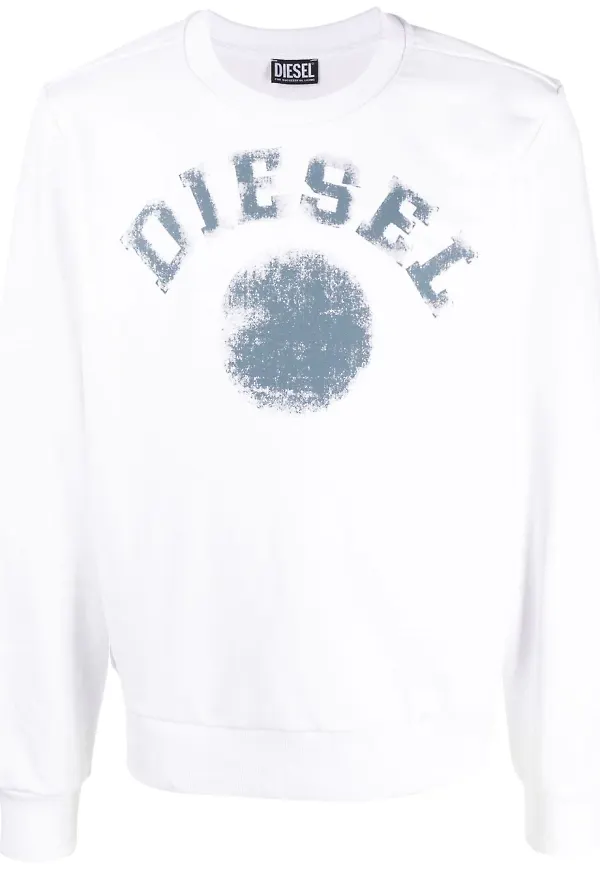 Diesel logo-print cotton sweatshirt - Vit