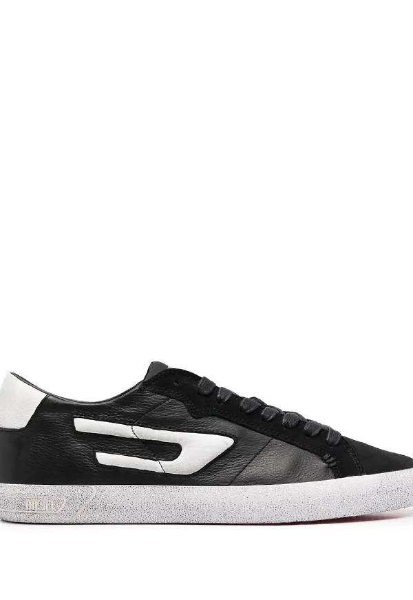 Diesel låga sneakers med mocka-panel - Svart