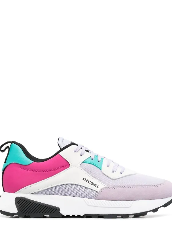 Diesel låga sneakers med panel - Rosa