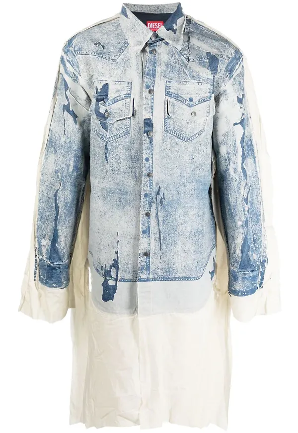 Diesel lång jeansskjorta - Blå