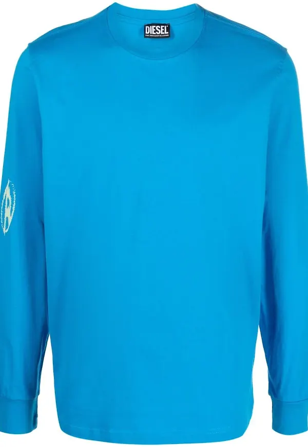 Diesel långärmad sweatshirt med tryck - Blå