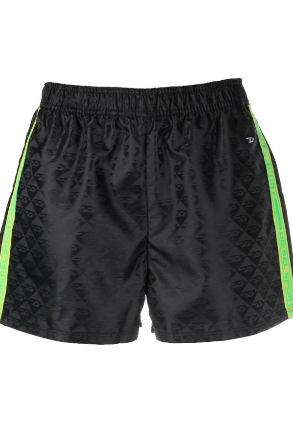 Diesel löparshorts med monogram - Svart