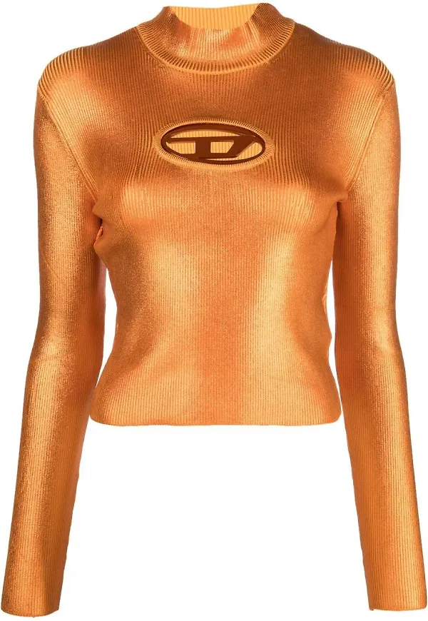 Diesel M-Arcella ribbstickad topp - Orange