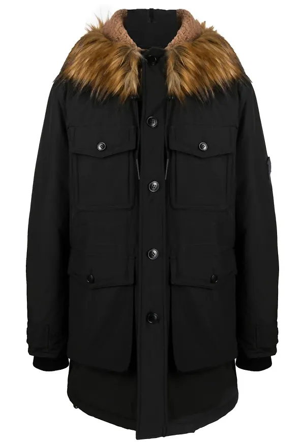 Diesel parkas med pälskant - Svart