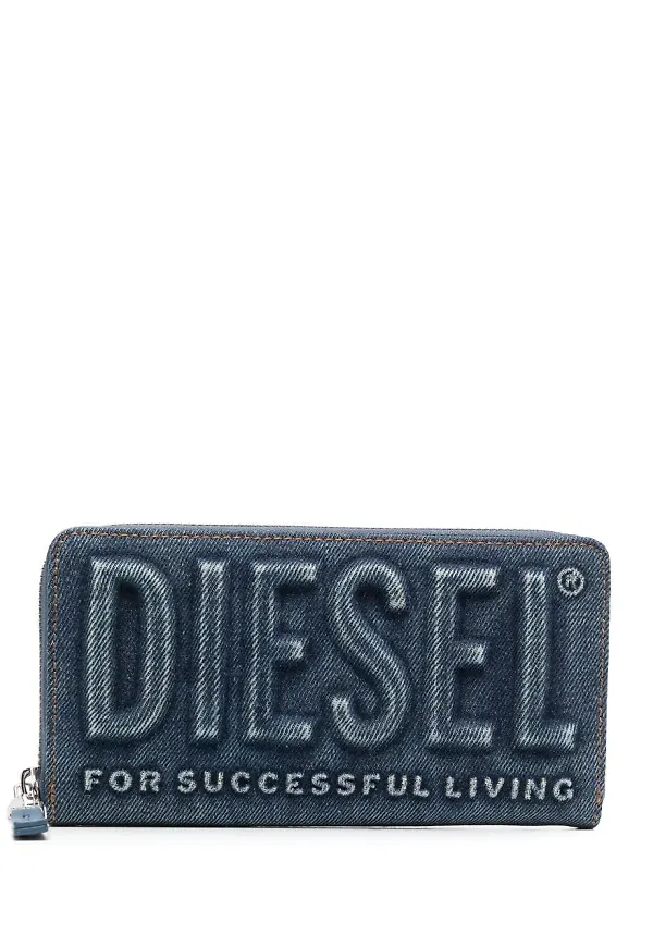 Diesel plånbok med präglad logotyp - Blå