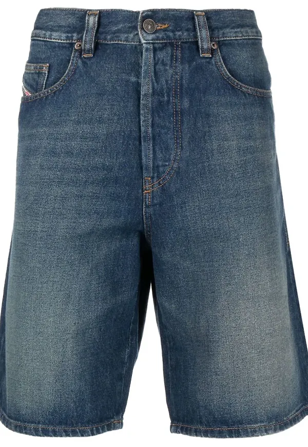Diesel raka jeansshorts - Blå