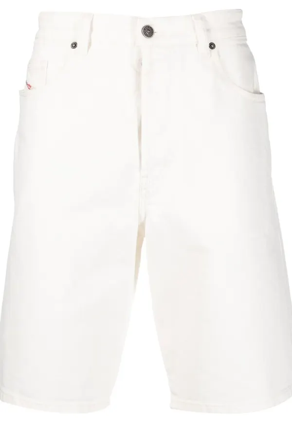 Diesel raka jeansshorts - Vit