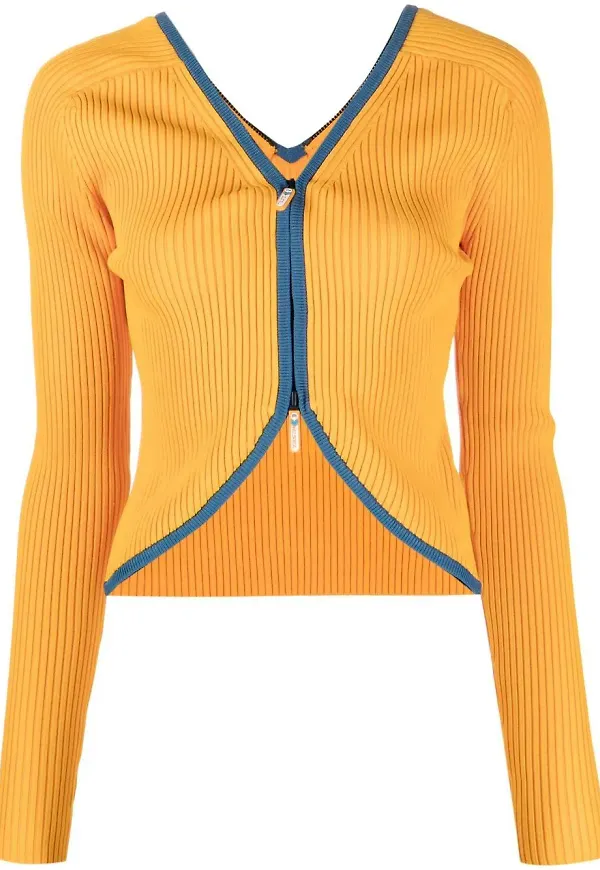 Diesel ribbad kofta med dragkedja - Orange