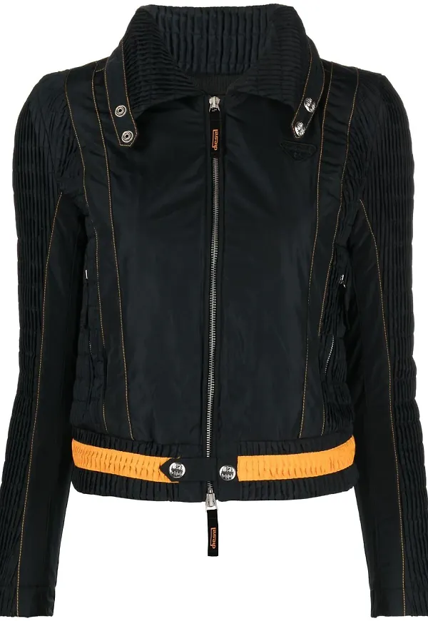 Diesel ribbstickad bomberjacka - Svart