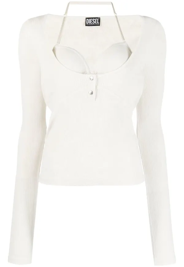 Diesel ribbstickad tröja - Neutral