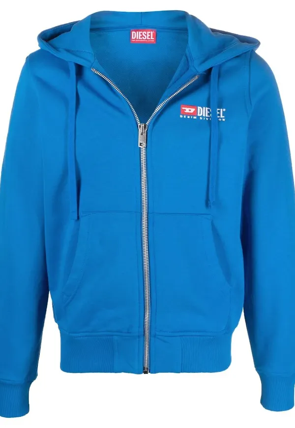 Diesel S-Ginn-Hood-Zip-Div hoodie - Blå