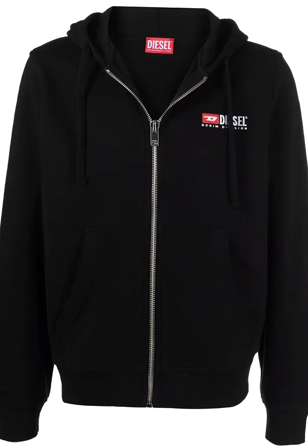 Diesel S-Ginn-Hood-Zip-Div hoodie - Svart