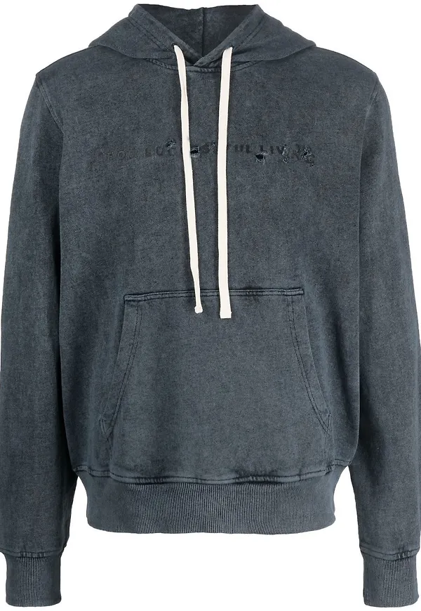 Diesel S-GINN hoodie med slitning - Blå