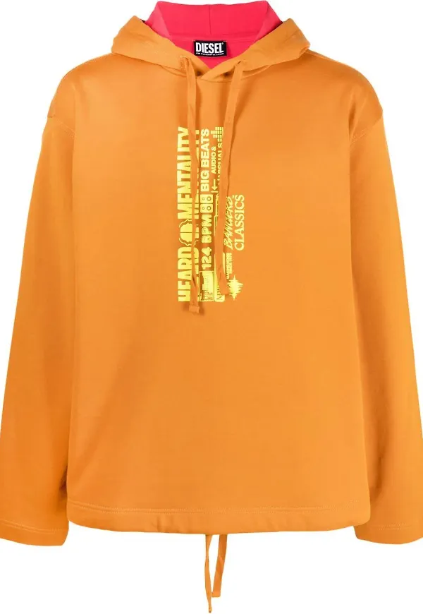Diesel S-Mouch grafisk huvtröja - Orange