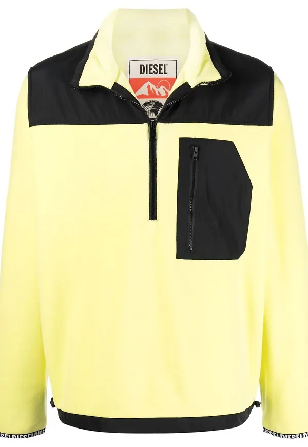Diesel S-Trail sweatshirt med dragkedja - Gul