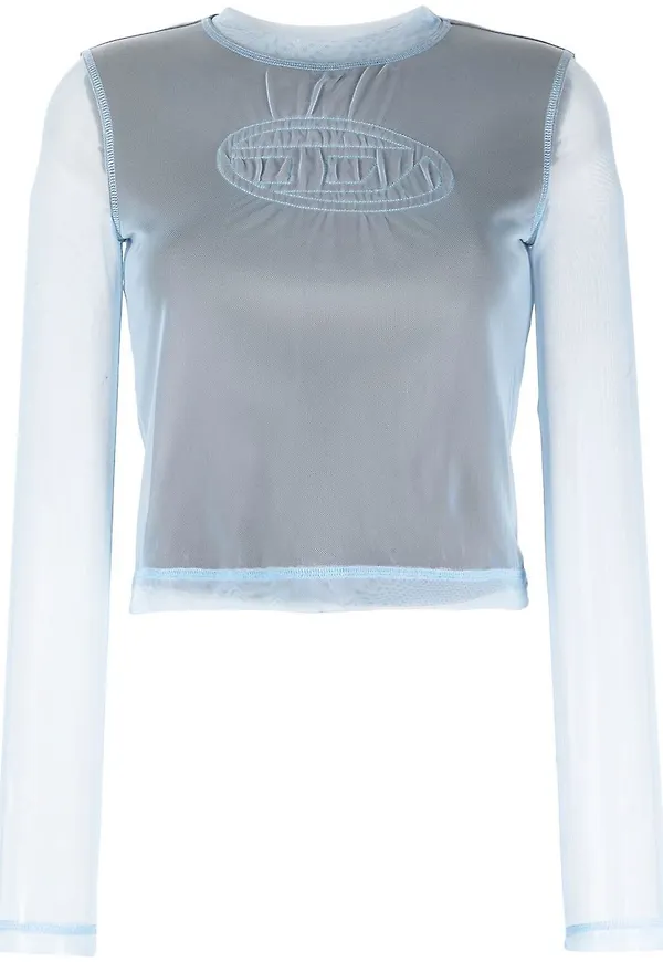 Diesel sheer-layered logo T-shirt - Blå