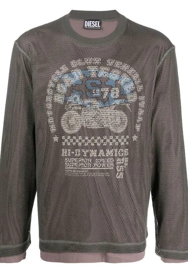 Diesel skiktad t-shirt - Grå