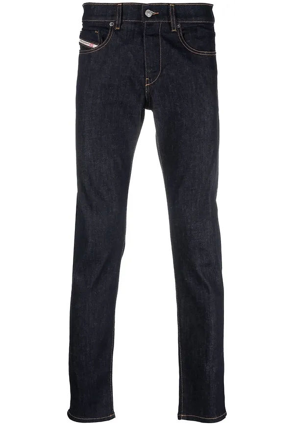 Diesel skinny-jeans med kontrastsöm - Blå