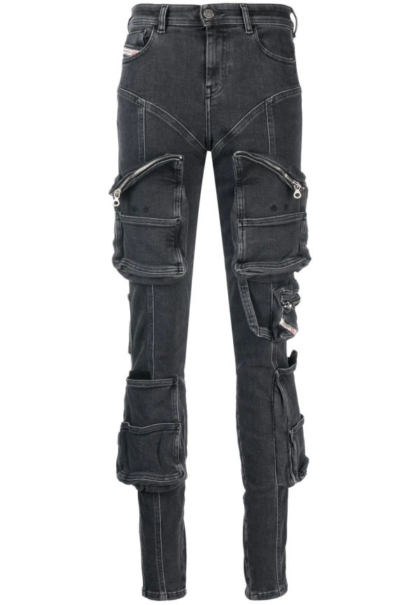Diesel skinny-jeans med låg midja - Svart