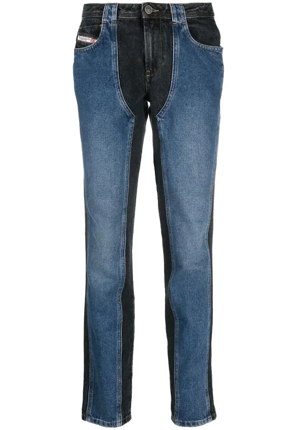 Diesel skinny-jeans med panel - Blå