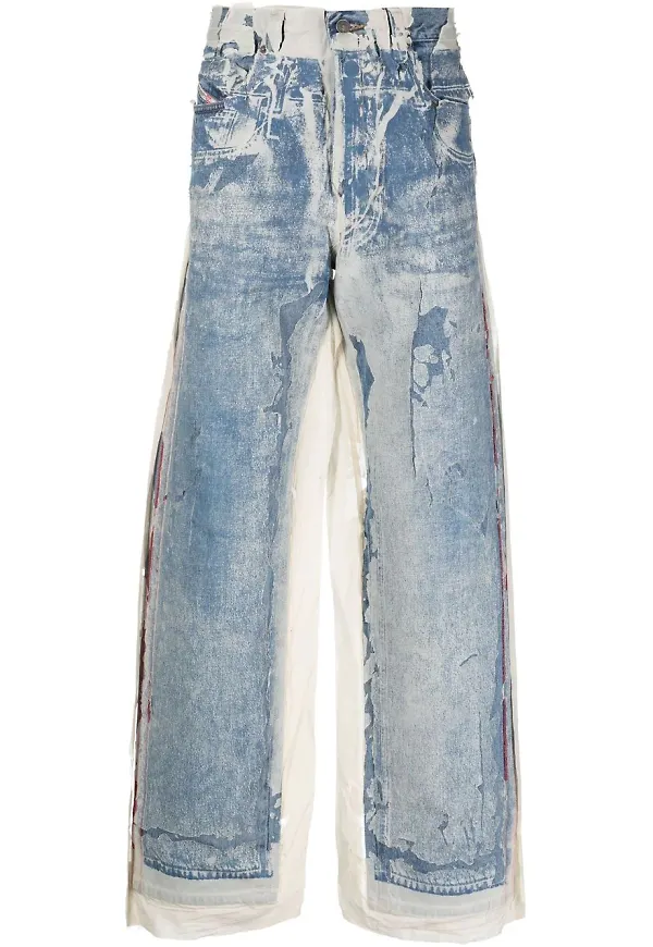 Diesel skinny-jeans med slitning - Blå
