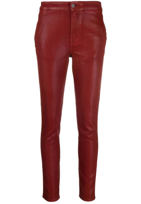 Diesel Skinny - D-Tail Track wax-coated trousers - Röd