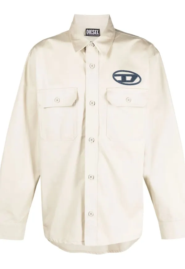 Diesel skjorta med broderad logotyp - Neutral