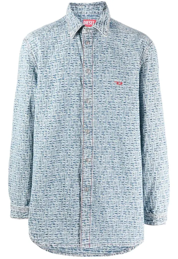 Diesel skjorta med monogram - Blå