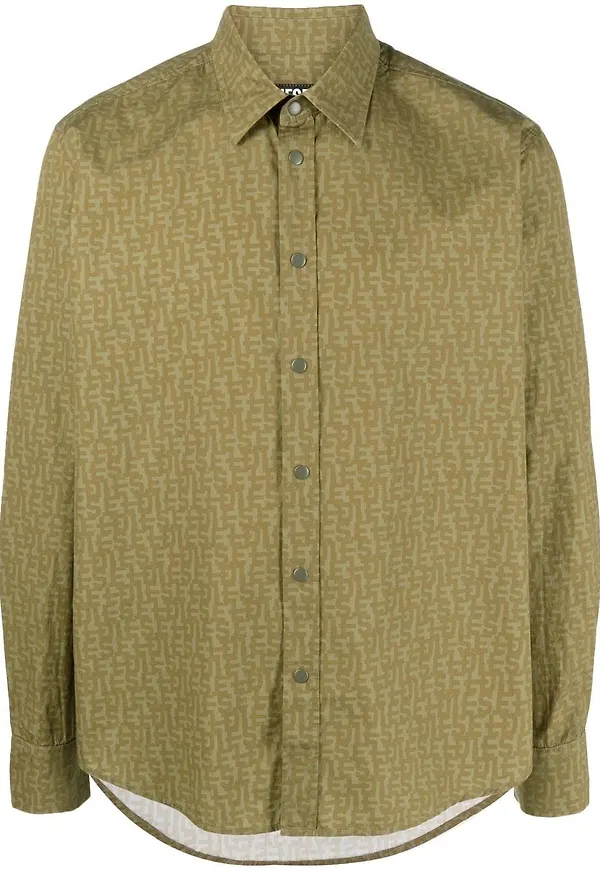 Diesel skjorta med monogram - Grön