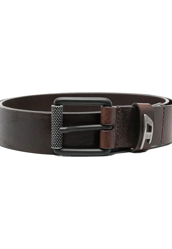 Diesel skärp med sprucken design - Brun