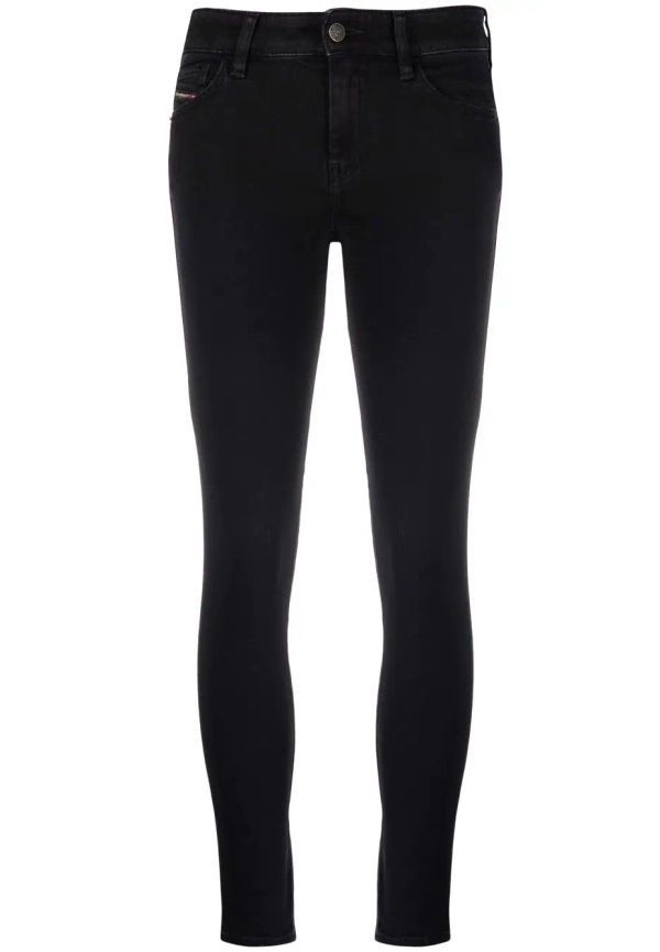 Diesel Slandy medelhöga skinny-jeans - Svart