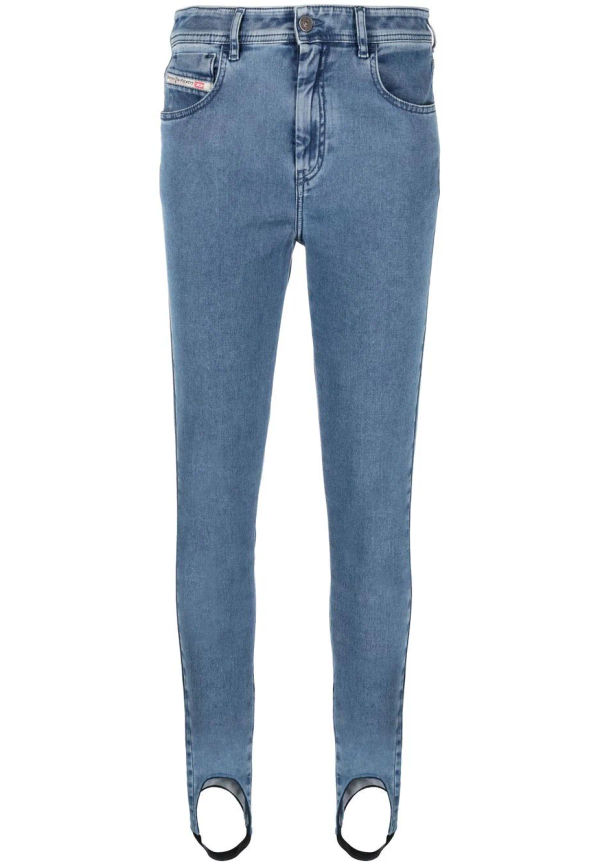 Diesel Slandy skinny-jeans med hög midja - Blå