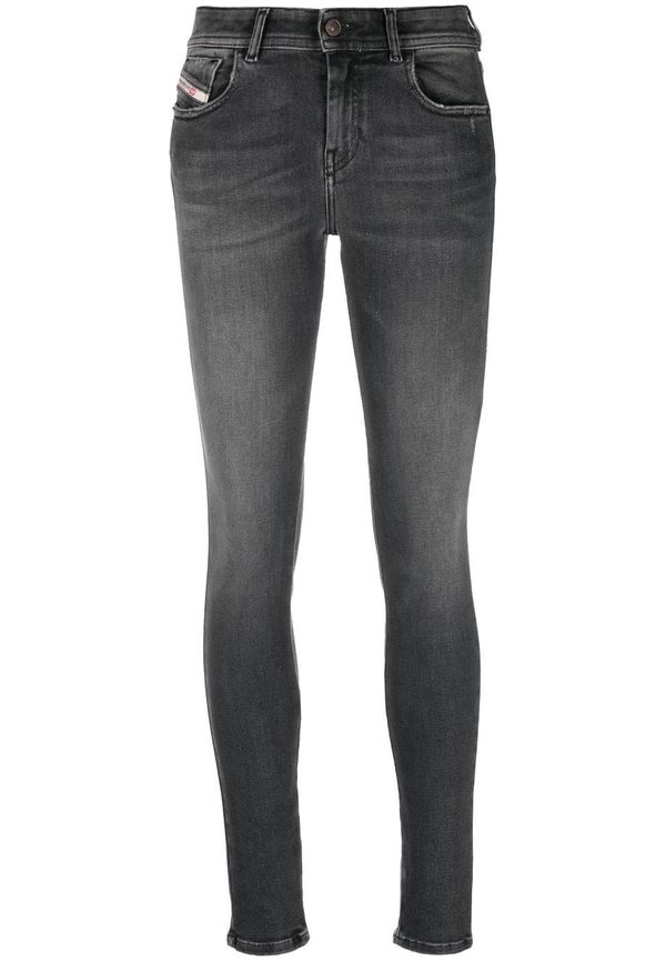 Diesel Slandy skinny-jeans med hög midja - Grå