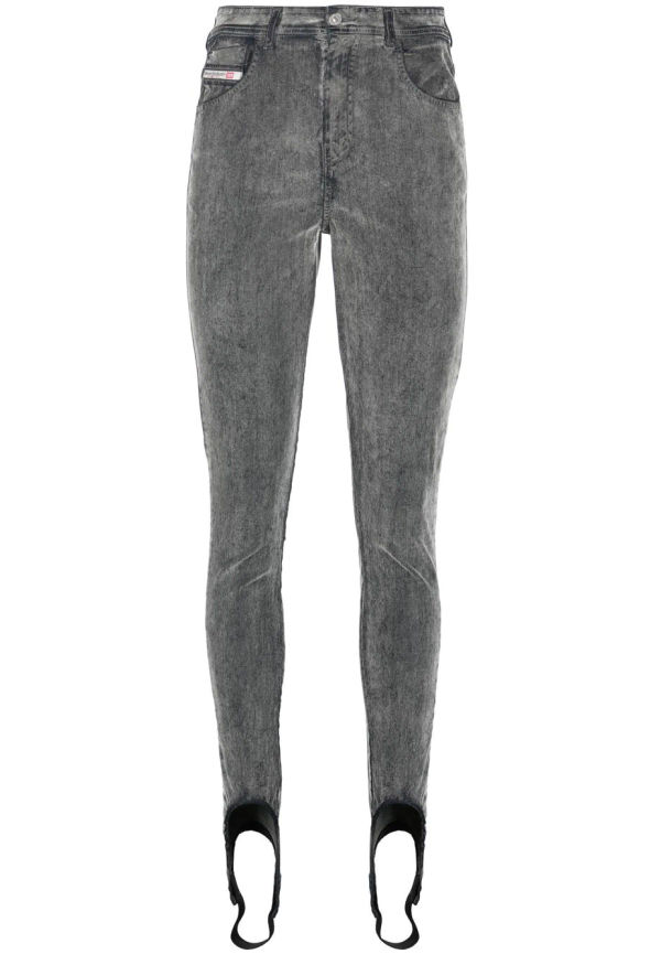 Diesel Slandy skinny-jeans med resårhälla - Grå