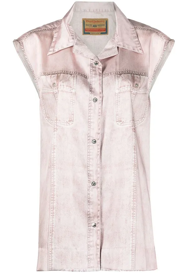 Diesel sleeveless denim shirt - Rosa