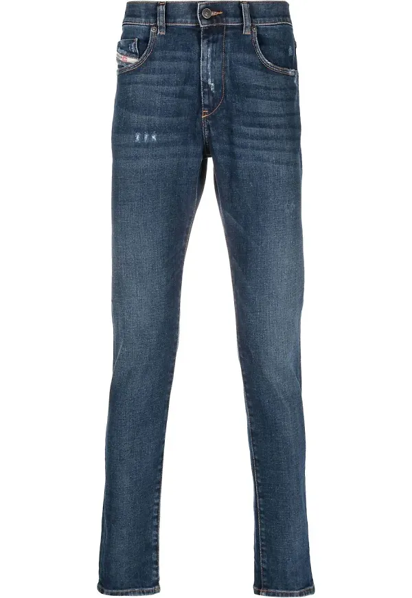 Diesel slim fit-jeans med slitning - Blå