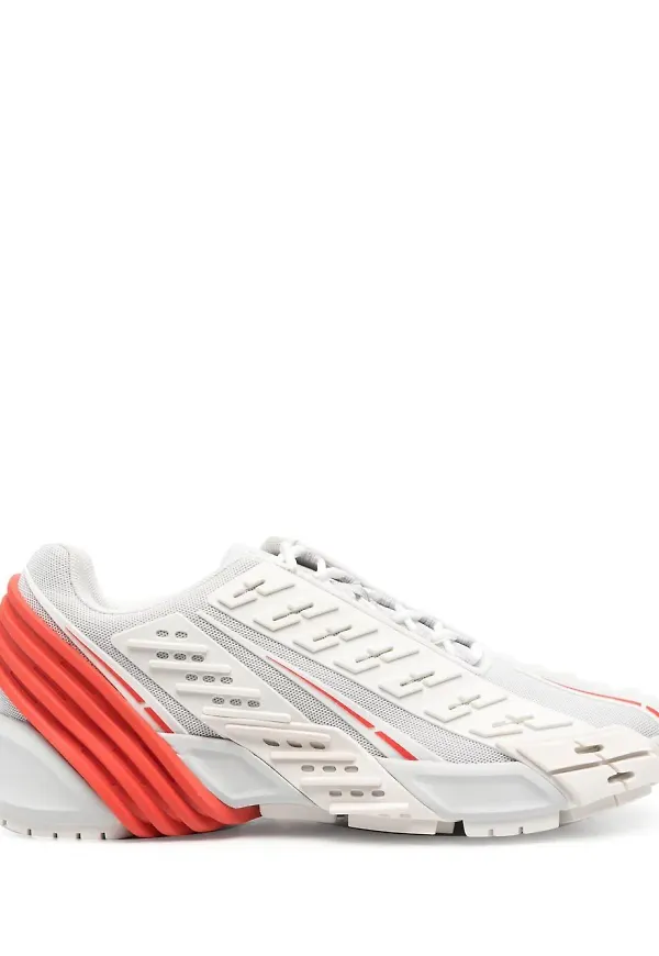 Diesel sneakers med kontrasterande textur - Röd