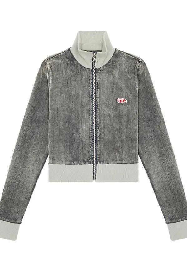 Diesel stentvättad elastisk jeansjacka - Grå