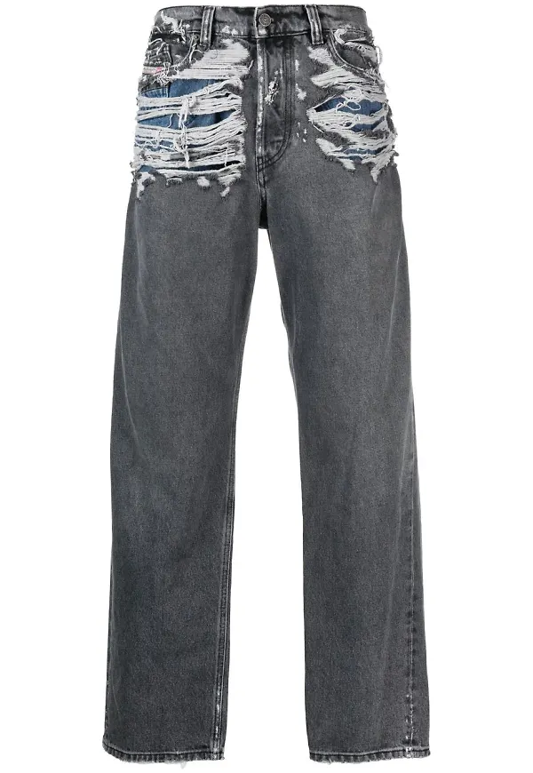 Diesel straight-jeans från 2010 - Grå