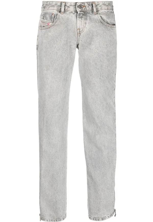 Diesel straight-jeans med dragkedja - Grå
