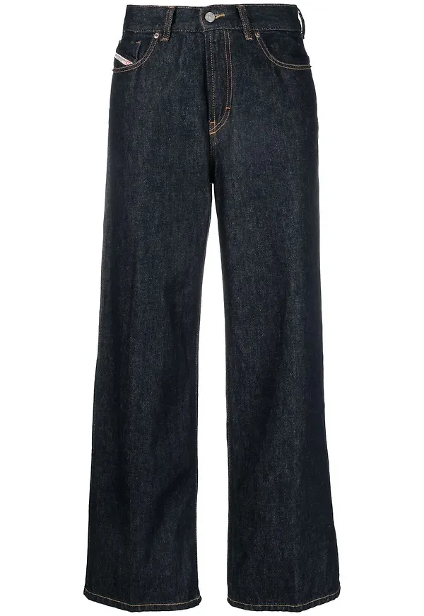 Diesel straight-jeans med hög midja - Blå