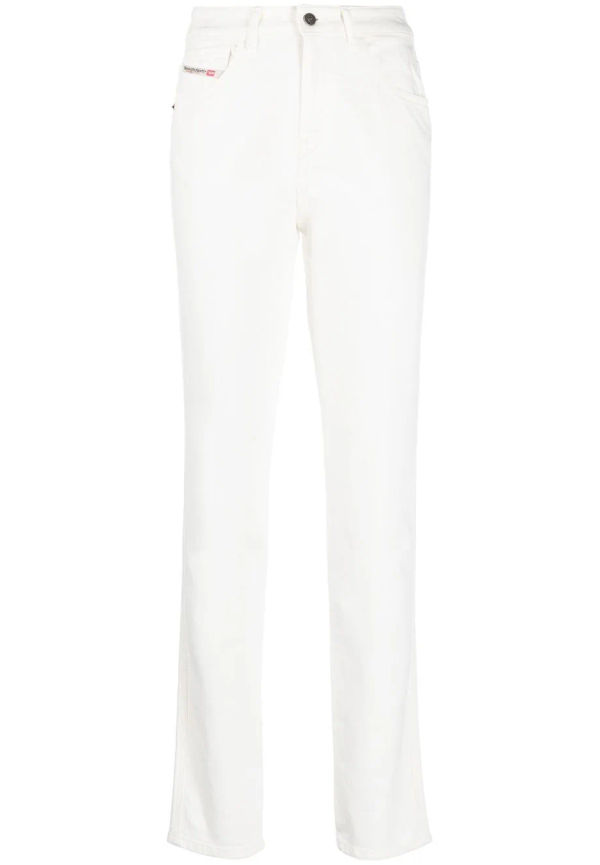Diesel straight-jeans med logotypmärke - Vit