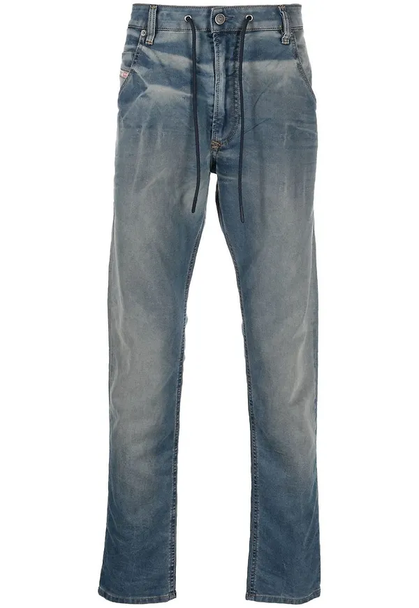 Diesel straight-jeans med låg midja - Blå
