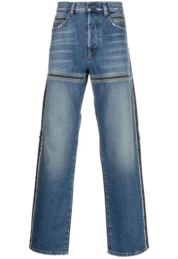 Diesel straight-jeans med randdetalj - Blå