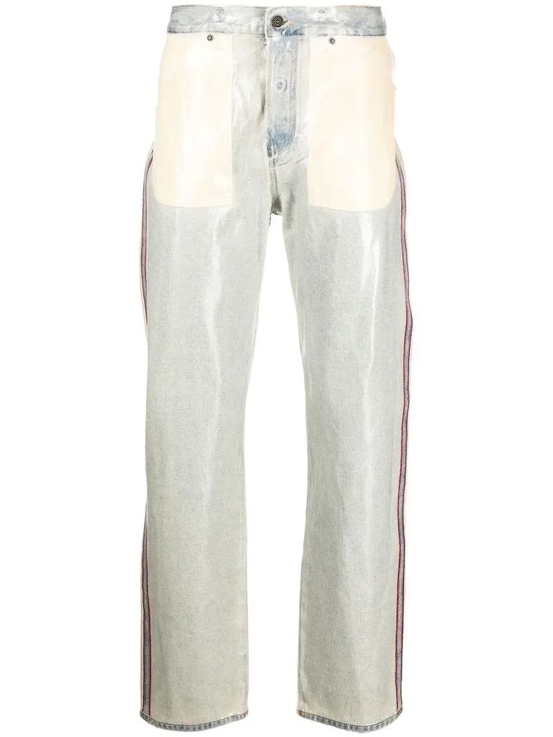 Diesel straight-jeans med sidorand - Blå