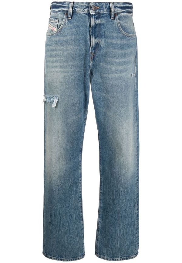 Diesel straight-jeans med slitning - Blå