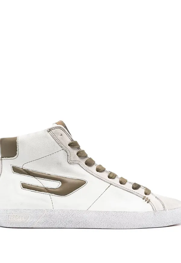 Diesel suede-panel high-top sneakers - Vit